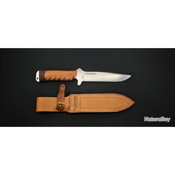 Wildsteer TX-H - Couteau � lame fixe - Manche Cuir Gold & �tui Cuir