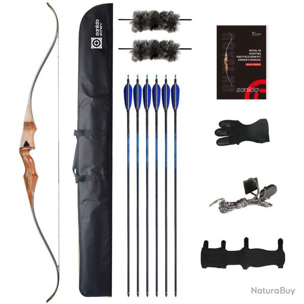 Kit arc traditionnel Royal X8 Sanlida 60" Droitier (RH) 40 lbs