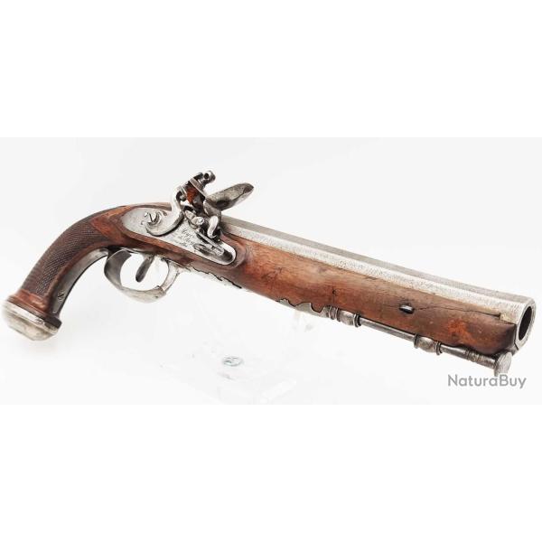 PISTOLET D'OFFICIER � SILEX P. MEYER ARQUEBUSIER DU ROI � BRUXELLES �POQUE DIRECTOIRE Belgique Categ