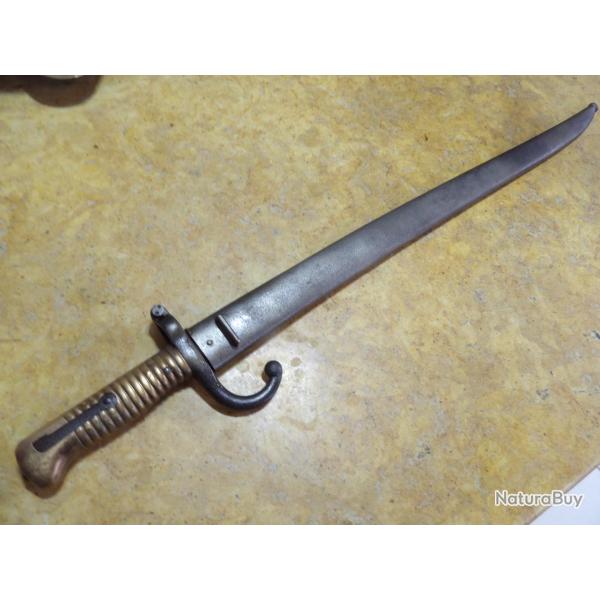 baionnette chassepot monomat Manu imp�riale Ch�tellerault dat�e 1869  guerre Prusse fourreau oxyd�