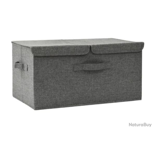 Bo�te rangement tissu gris anthracite 50x30x25 cm pliable avec compartiments