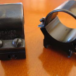 Jeu de colliers WEAVER USA Top Mount, diam&egrave;tre 25,4 pour rail de 21mm