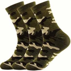 Lot de 3 paires de chaussettes mi-tube camouflage Homme streetwear Vert