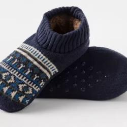 Chaussettes Chaussons thermiques &eacute;paisses Unisexe Antid&eacute;rapants Chaussons doux 41-42 Bleu fonc&eacute;