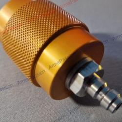 Adaptateur PCP 300 bars pour cylindre de pistolet de comp&eacute;tition &agrave; plomb 4.5 et compresseur