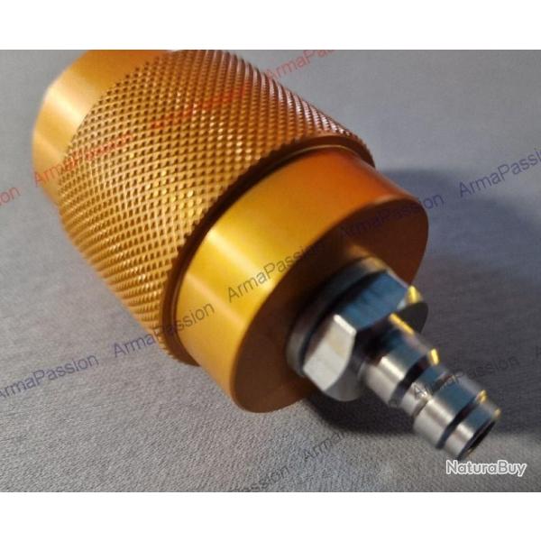 Adaptateur PCP 300 bars pour cylindre de pistolet de comp�tition � plomb 4.5 et compresseur