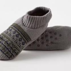 Chaussettes Chaussons thermiques &eacute;paisses Unisexe Antid&eacute;rapants Chaussons doux hiver 38-40 Gris