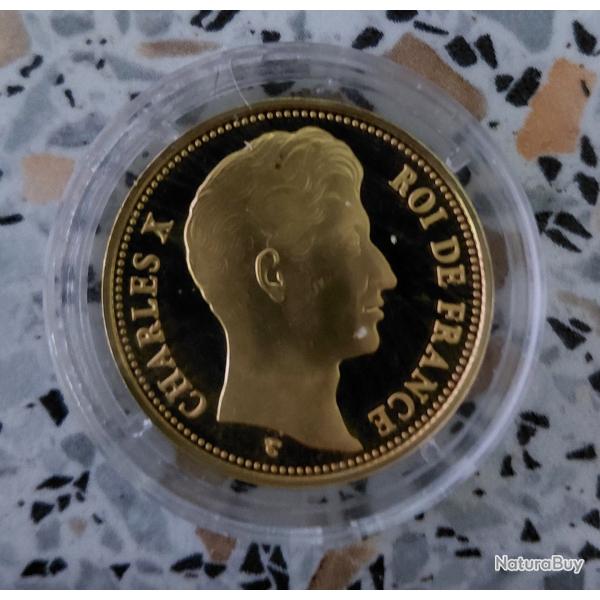 REPLIQUE ( MEDAILLE ) 100 FRANCS OR CHARLES X
