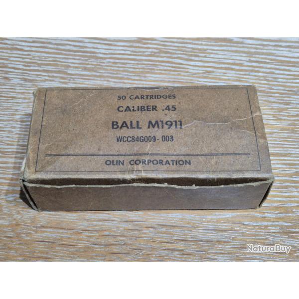 lot box et 20 munitions neutralis� en 45 acp ou 11,43 en boite ancienne
