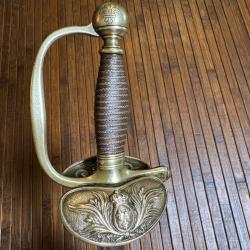 &Eacute;P&Eacute;E 1816 DES OFFICIERS G&Eacute;N&Eacute;RAUX A LA FLEUR DE LYS LAME DE SOLINGEN GRAV&Eacute;E