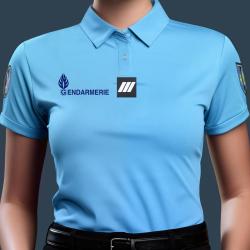 Polo Gendarmerie Respirant Cooldry FEMME Bleu Ciel