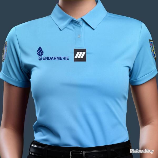 Polo Gendarmerie Respirant Cooldry FEMME - Bleu Ciel S