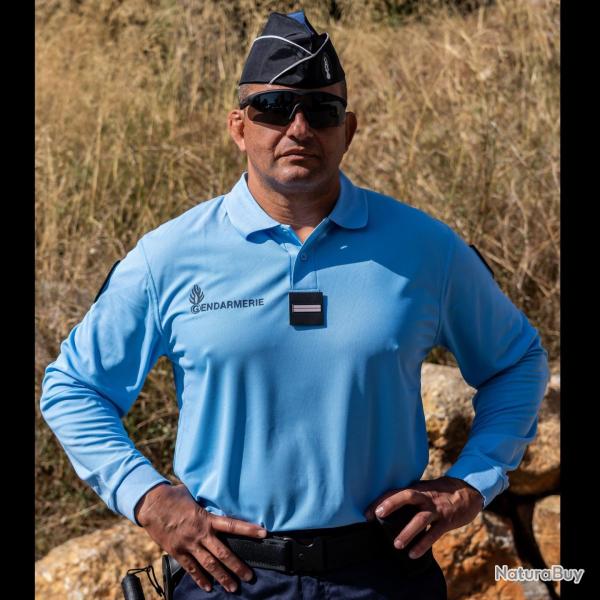 Polo Gendarmerie Manche Longue Cooldry - Bleu 2XL