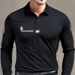 Polo Gendarmerie Manches Longues Cooldry Noir