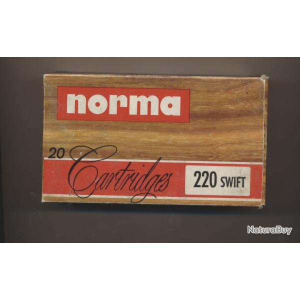 (5933)  PORT OFFERT Une boite  de  11 cart. .220 SWIFT neuves NORMA