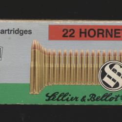 (5933)  PORT OFFERT Une belle boite 22 HORNET Sellier et Bellot NON OUVERTE