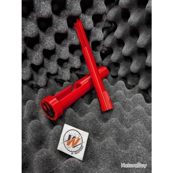 Made in France START KIT- Prot�ge Culasse RPR ROUGE avec LOGO RUGER NOIR + Guide baguette ROUGE 22lr