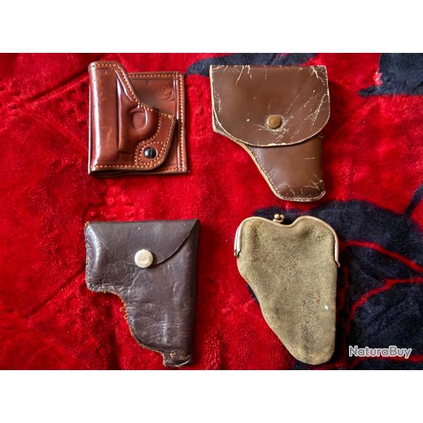 4 �tuis pour petits pistolets calibre 6,35