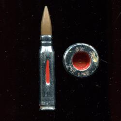 .30 NATO Dummy - ANgleterre - marquage : RG 72  7.62 L1A2 - &eacute;tui nickel&eacute; 3 flutes rouges