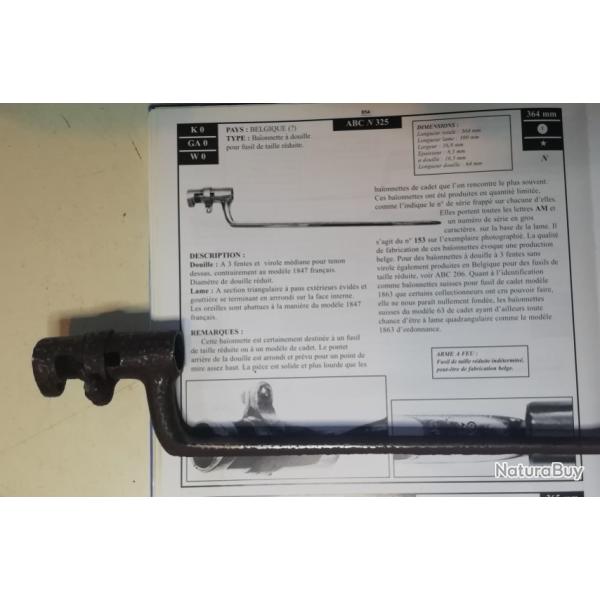 Petite baionnette pour fusil de cadet