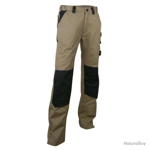 PANTALON DE TRAVAIL BEIGE/NOIR - 56 - LMA
