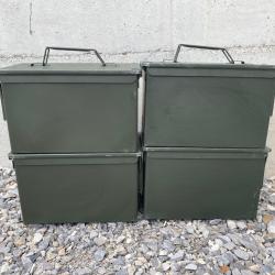 4 caisses munition m&eacute;tal &laquo;&nbsp;boites vides, sans munitions&laquo;&nbsp;