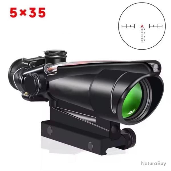 Viseur point rouge Red Dot ACOG 5x35 avec Fibre optique rouge