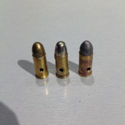 3 balles 7.65 Browning Court - 380 Auto neutralis&eacute;es