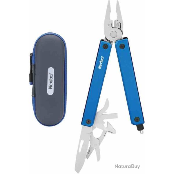 Pince Multi-Fonctions NexTool Gemini 13 outils Manche Blue Aluminum Etui Nylon NTL20406