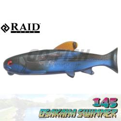 RAID - Leurre souple OSAKANA SWIMMER 145 Coloris - Shikkoku shad