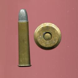 .38-40 Remington Hepburn - TRES RARE - &eacute;tui 45.6 mm - balle plomb m&eacute;plate - petite amorce bomb&eacute;e