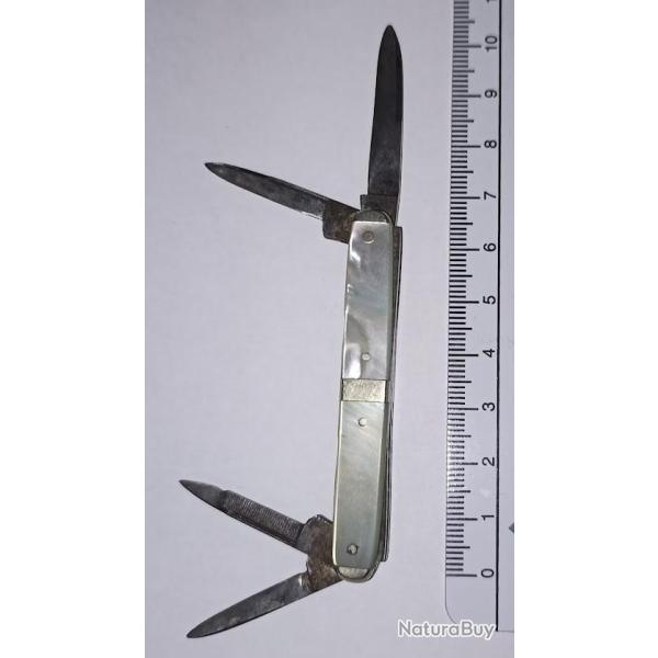 Ancien petit couteau de poche pliant nacre vintage