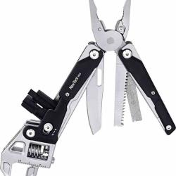 Pince Multi-Fonctions & Cl&eacute; &agrave; Molette NexTool W4 11 outils Manche Black Aluminum Etui Nylon NTL20362