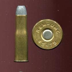 .45-75  Winchester - ancienne USA - balle plomb m&eacute;pate - marquage : REM-UMC  45-75 - black powder