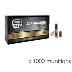 1000 munitions MFS cal.357 Magnum FMJ Flat Point 158 grains 