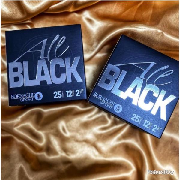 Carton de 250  Cartouches Bornaghi T 3 All-Black 28g  plombs 7 1/4 ou 8