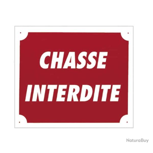 Panneau 'Chasse interdite' 30 x 25 cm - Aluminium