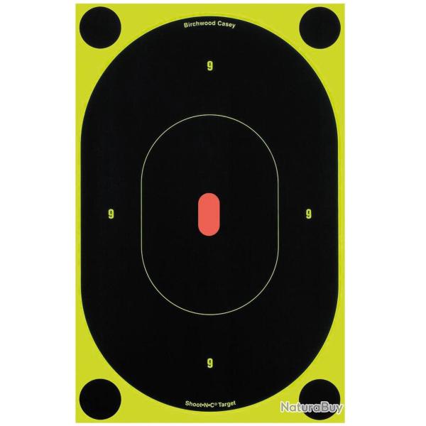 Cibles Shoot-N-C silhouette packs - Birchwood Casey - 5 cibles 23 cm + 15 cibles 10 cm + 100 pastill