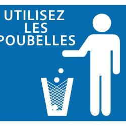 Panneau 'Utilisez les poubelles' 30 x 25 cm - Akilux