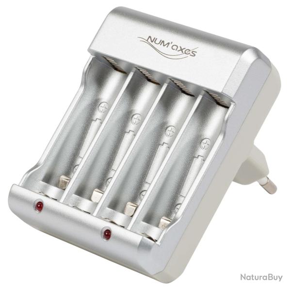 Chargeur pour piles AA ou AAA, Ni-MH ou Ni-Cd - Chargeur pour 2 ou 4 piles AA HR6/ AAA HR3, Ni-MH ou