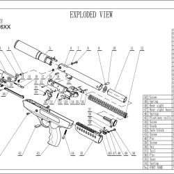 Pi&egrave;ces d&eacute;tach&eacute;es pour pistolet &agrave; air LANGLEY SILENCER - RECEIVER N&deg;6+18