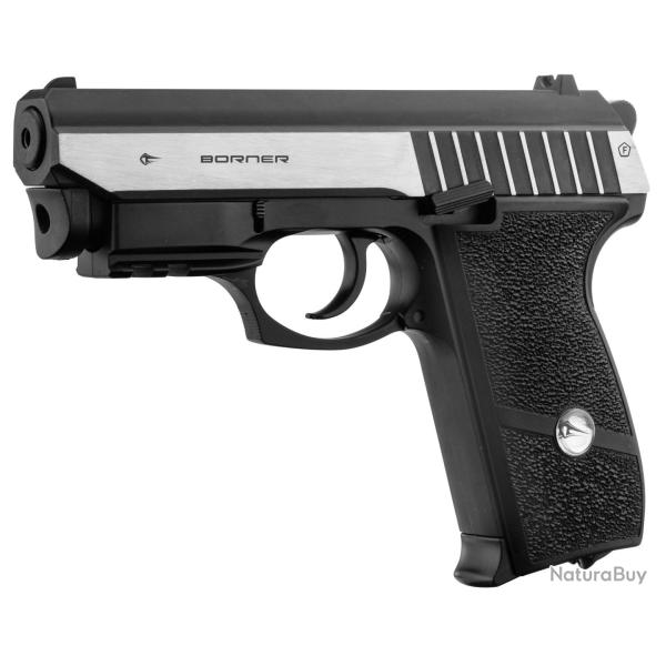 Pistolet CO2 culasse mobile BORNER PANTHER 801 Cal. 4.5mm BB's avec laser int�gr�