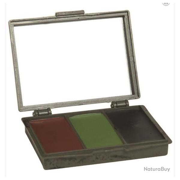 Palette grimage camo 3 couleurs avec miroir - Palette grimage 3 couleurs avec miroir