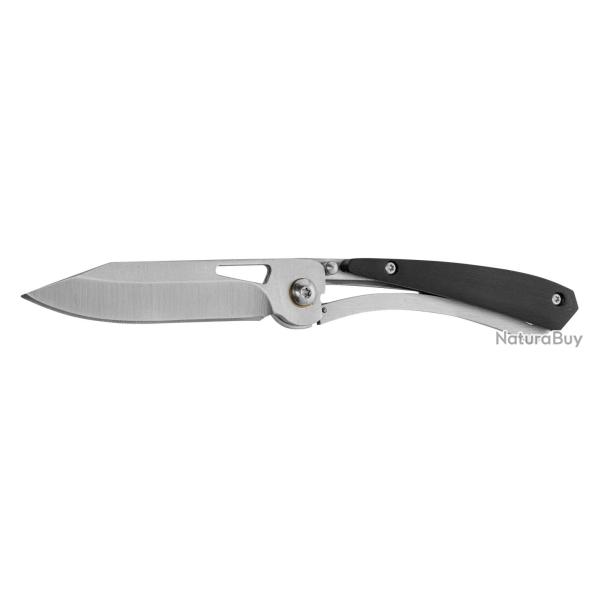Couteau pliant � ouverture � pivot avec manche noir - Couteau pliant manche noir
