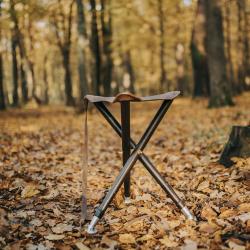 Trepied Luxe dessus cuir - base pieds alu - Hauteur : 85cm