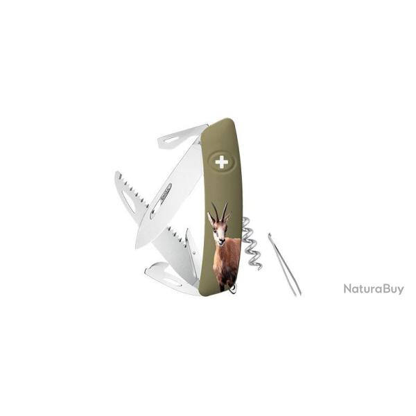 Couteaux suisses D05, olive, impression Chamois Swiza