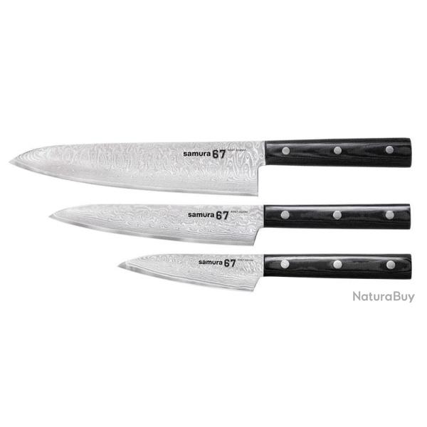Set DAMASCUS 67 Coffret 3 couteaux Samura