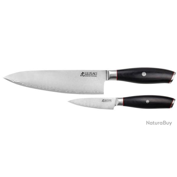 Set San Mai 10Cr15 - Coffret 2 couteaux Wusaki