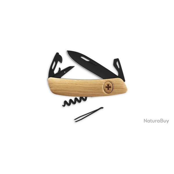 Couteaux suisses D03 ALLBLACK, ch�ne Swiza