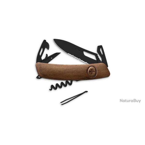 Couteaux suisses SH03 ALLBLACK - noyer Swiza
